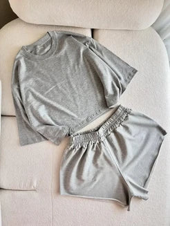CH - 6094 - Chill Crop & Shorts Co-Ord |CLEVERCLOTHER