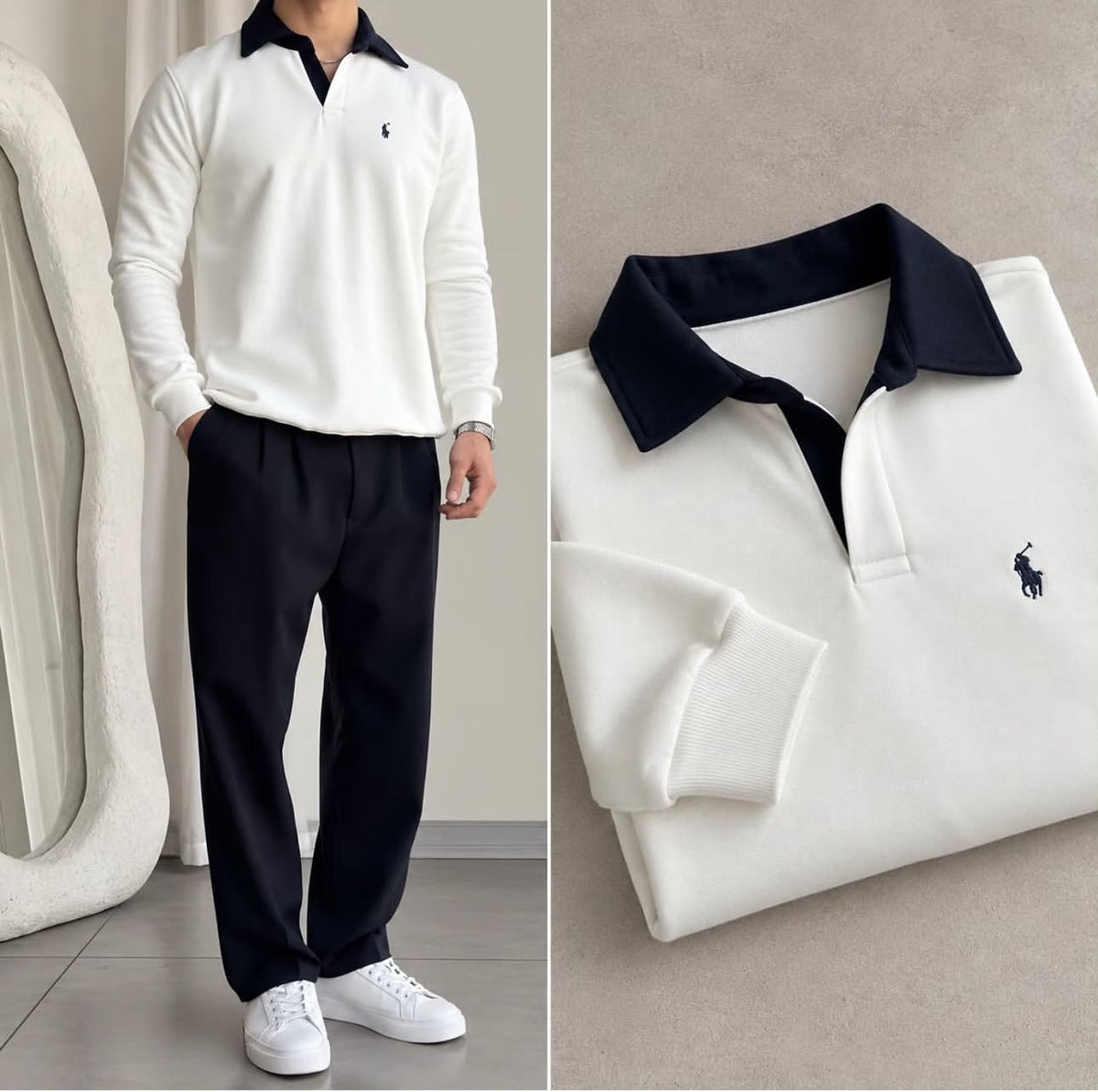 LI 184 CC Noir Luxe — Premium Fleece Collar Co-Ord Set
