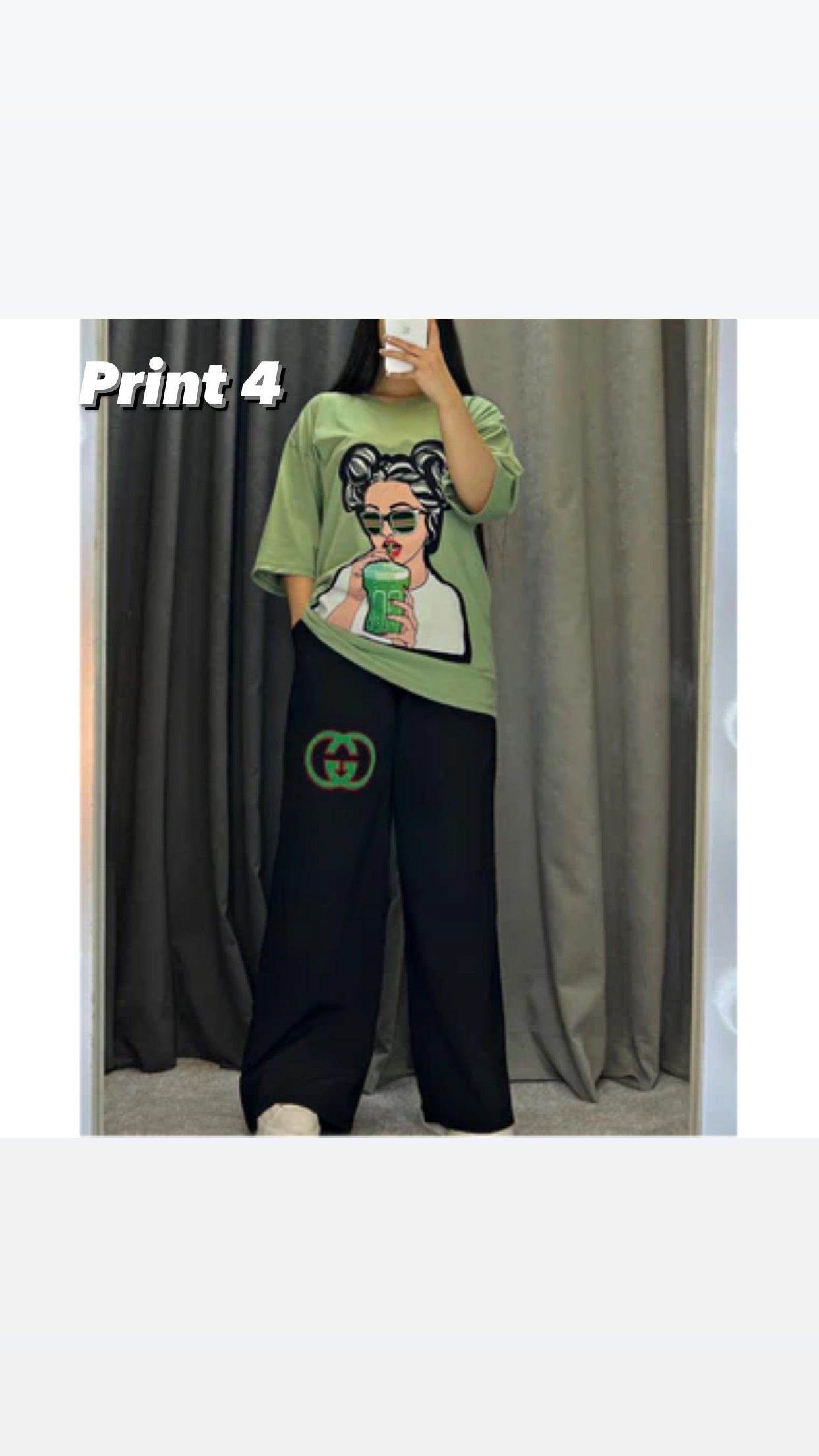 CH # 436 Printed Drop-Shoulder Tee Trousers 2