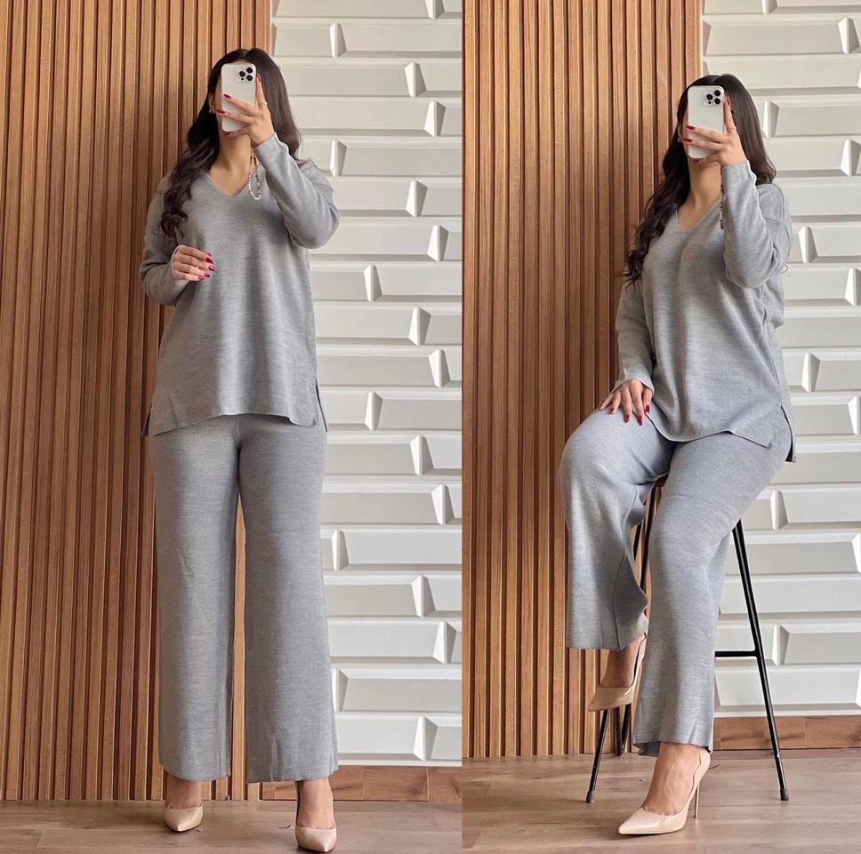 2 Pcs V Neck Winter Outfit LY-0017