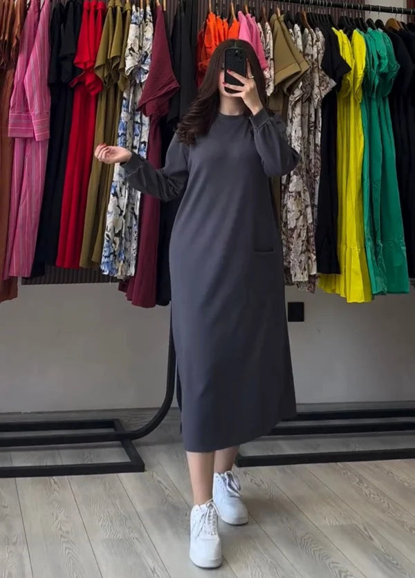 CH 592 - Longline Fleece Top For Winters -Cleverclother