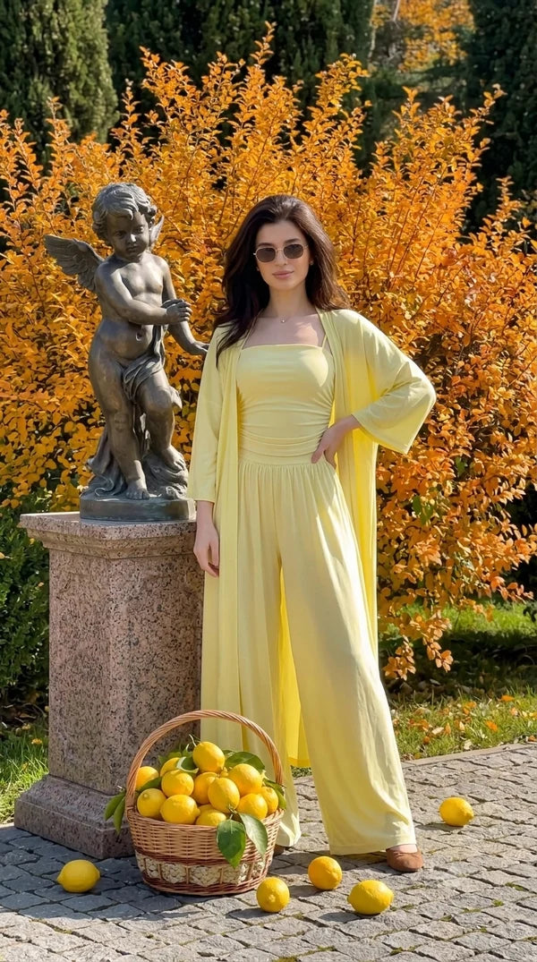 CH - 6088 Summer Flow 3-Piece Co-ord Set -Cleverclother