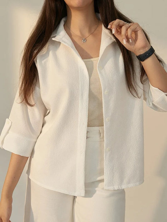 CH - 6099- Relaxed Button-Down Shirt Cleverclother