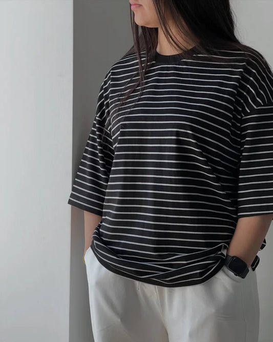 CH - 6093- Essential Striped Oversized Tee