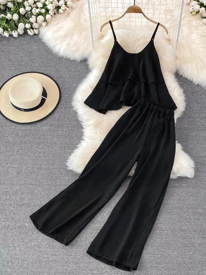 CC Frill Style Sleeveless Lounge Wear Set SW-0097