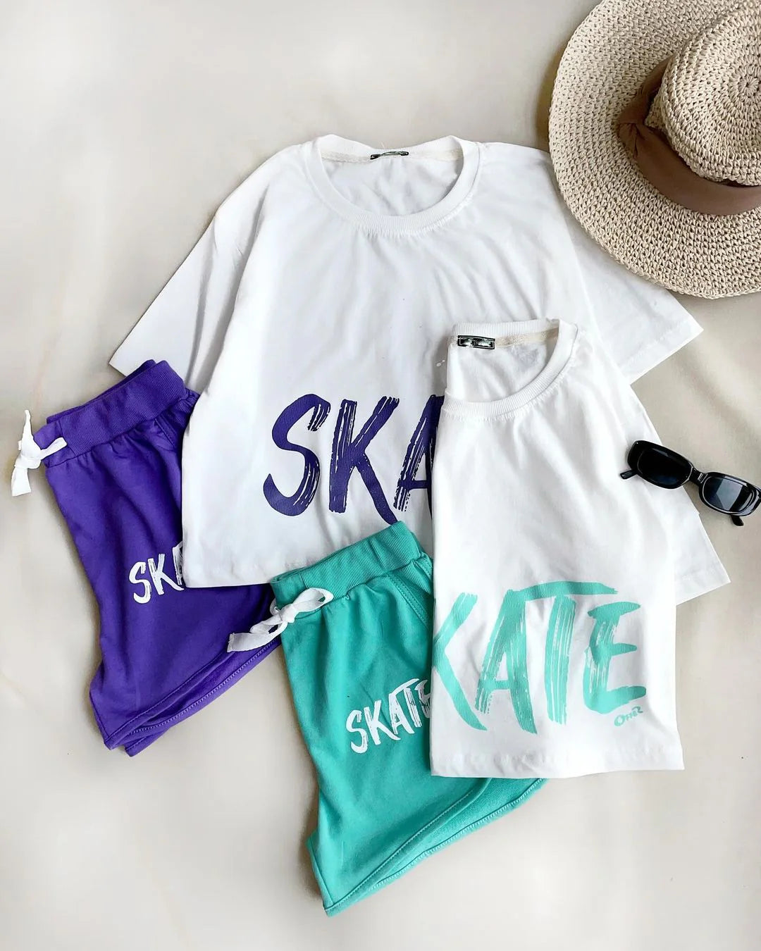 CH 444 Spring Vibes Colorful Skate Printed Top & Boxer Set