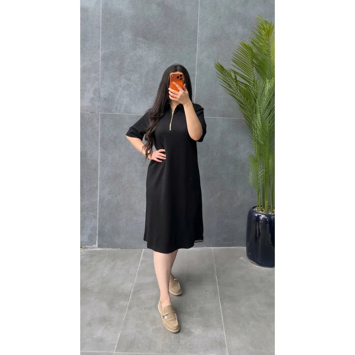 CH - 6054 - Premium Zipper Long Top