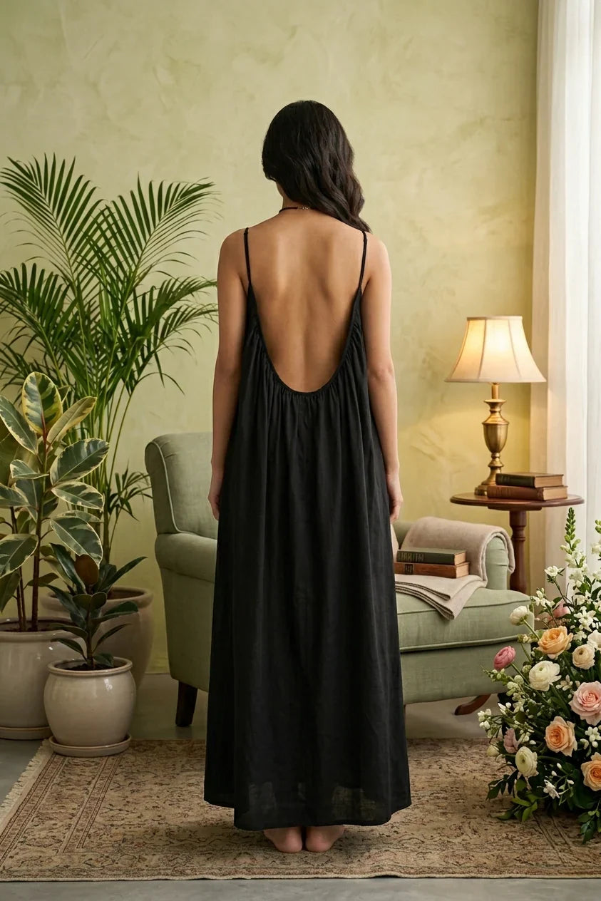 CH 6028 Long Backless Cami Maxi Dress - Maternity & Nightwear