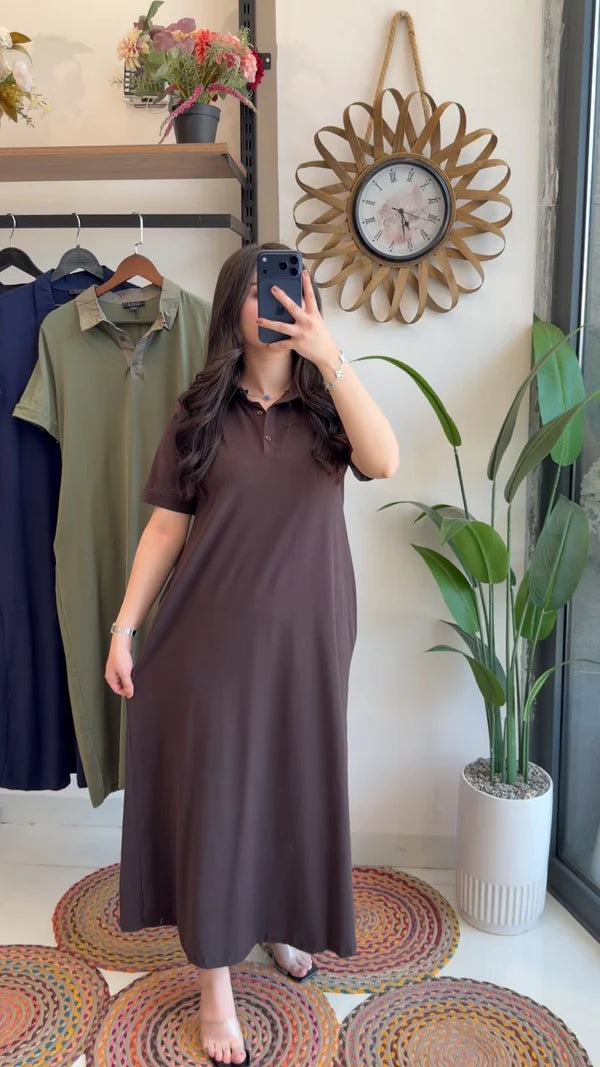 CH 6075 Collar Style Long Top -CLEVERCLOTHER