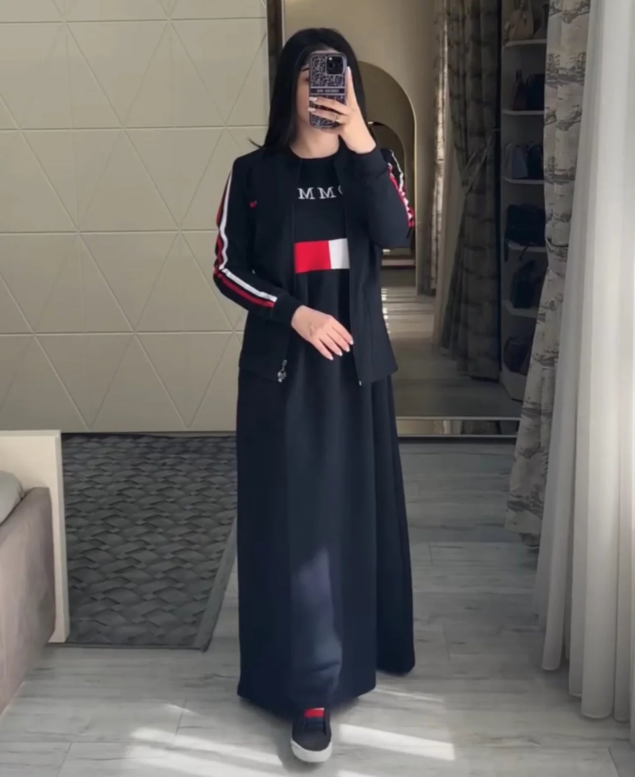 CH 492 Cc 2 Pcs Casual Outfit Upper With Long Inner Gown – cleverclother