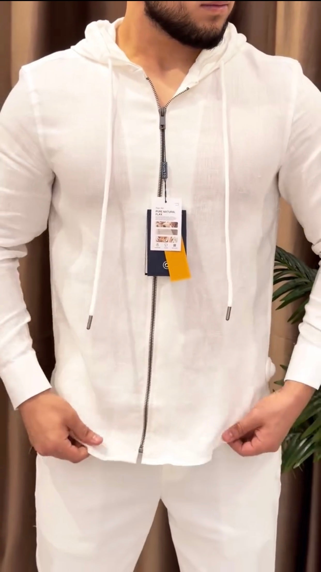 LI-139 | CC  | Men's Summer White Linen Shirt & Trouser Set