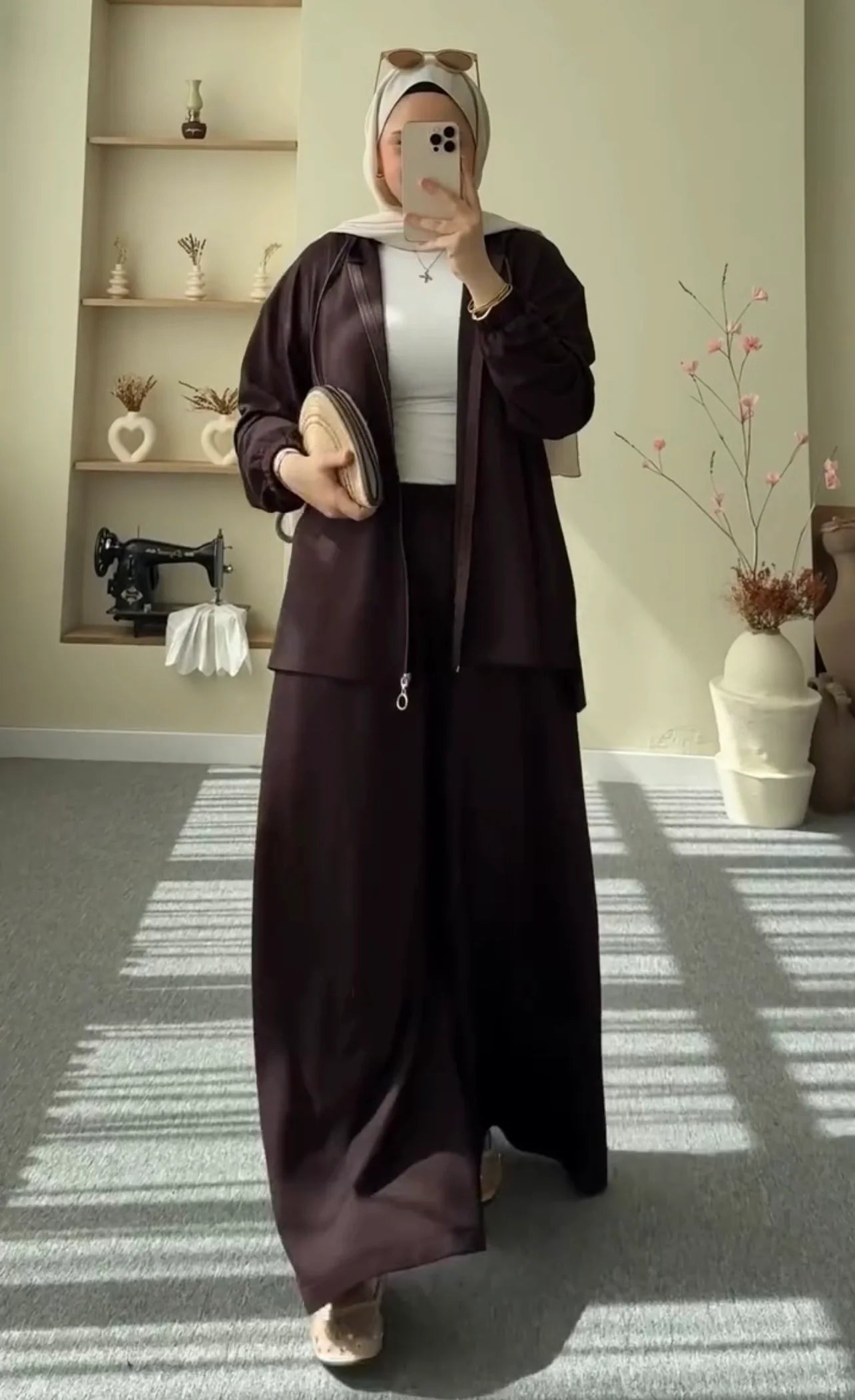 Ch 603 - Full Coverage Relaxed Fit Hoodie and Extra Wide-Leg Bottom Over Size Co ord Set