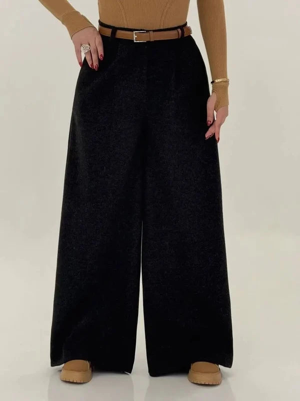 CH 595- Fleece Wide-Leg Pants -CleverClother