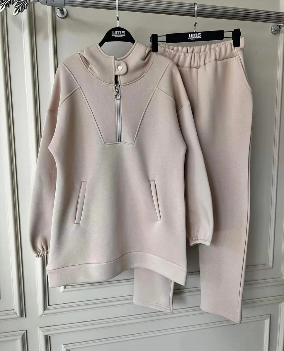 CH # 396 Cc Winter Fleece Co Ords Set Zipper Top + Trouser