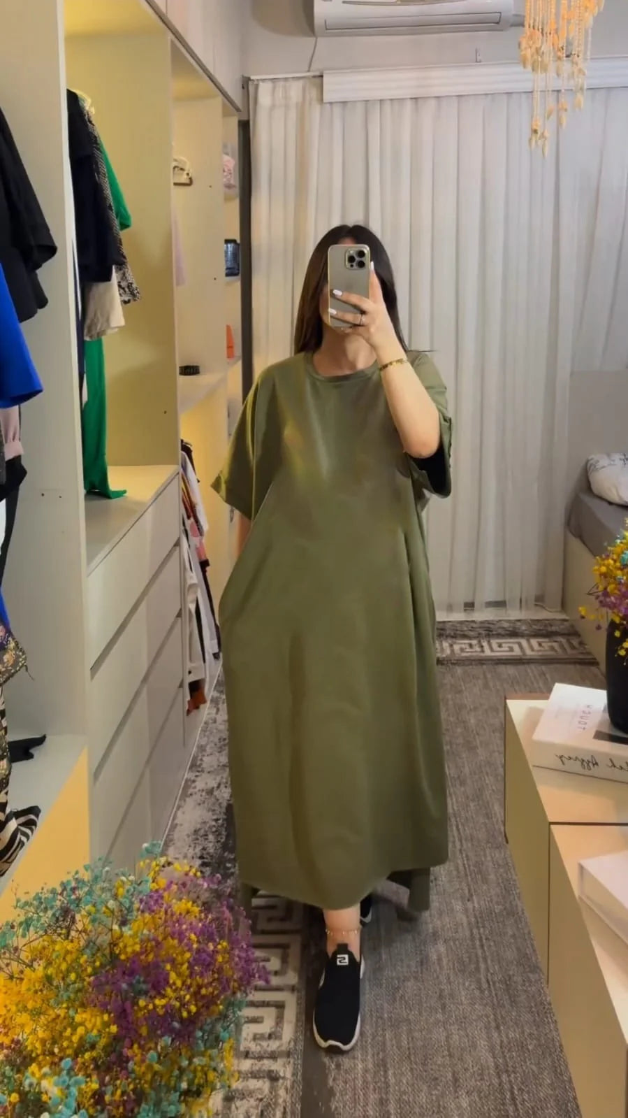 Ch # 460 Cc Long Loose Plain Top Tee