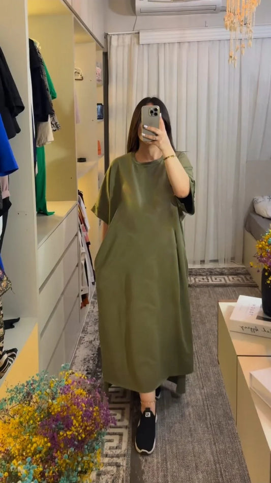 Ch # 460 Cc Long Loose Plain Top Tee