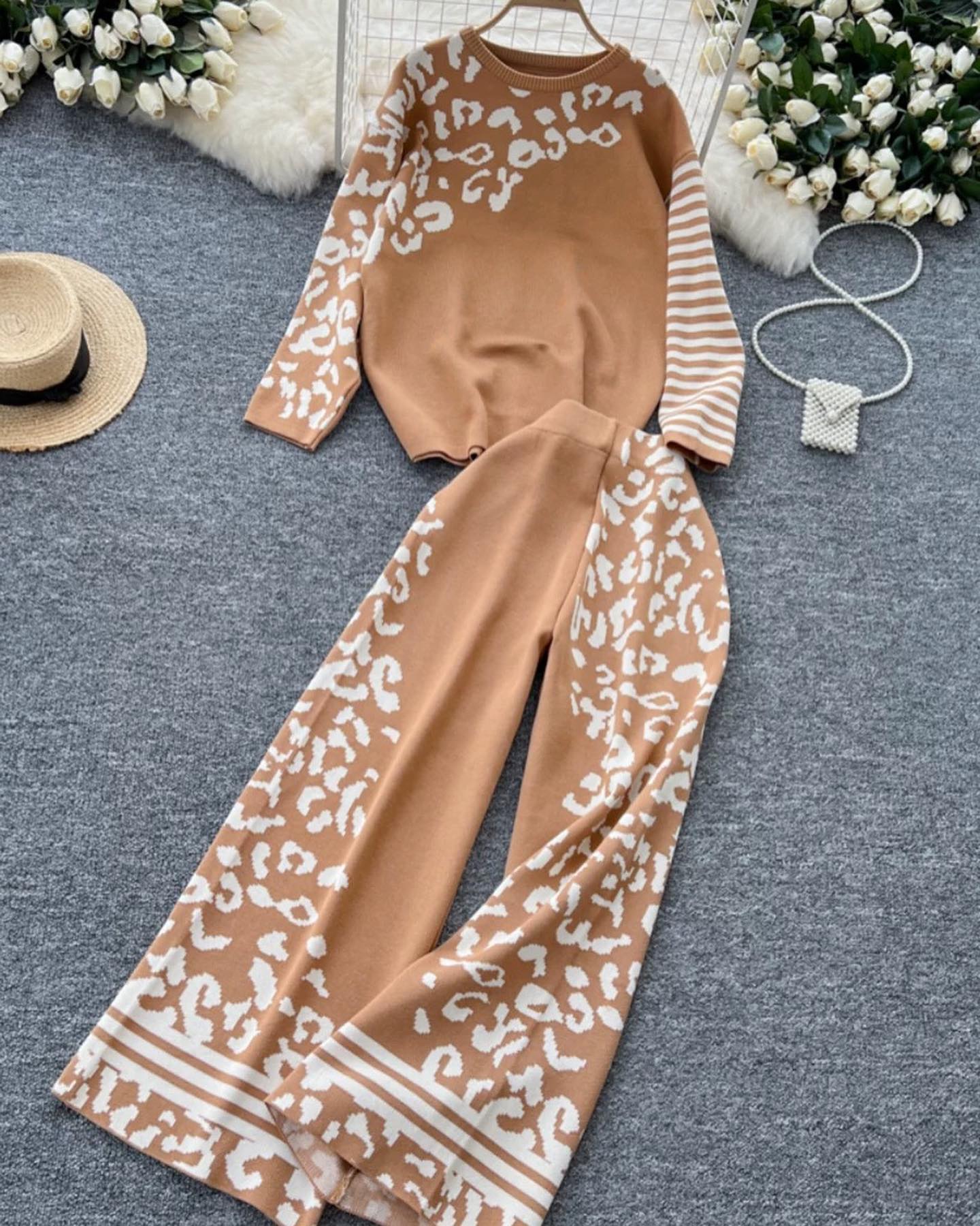 CH-496 Cc 2pcs  Printed Winter Fleece Co ord set
