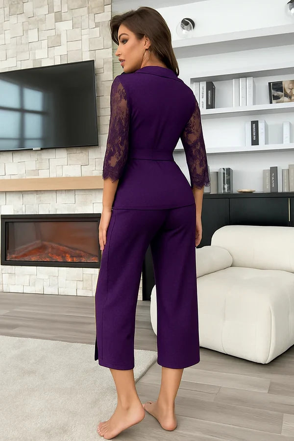 P-74 | Lace Whisper 2-Piece Elegance Set -CLEVERCLOTHER