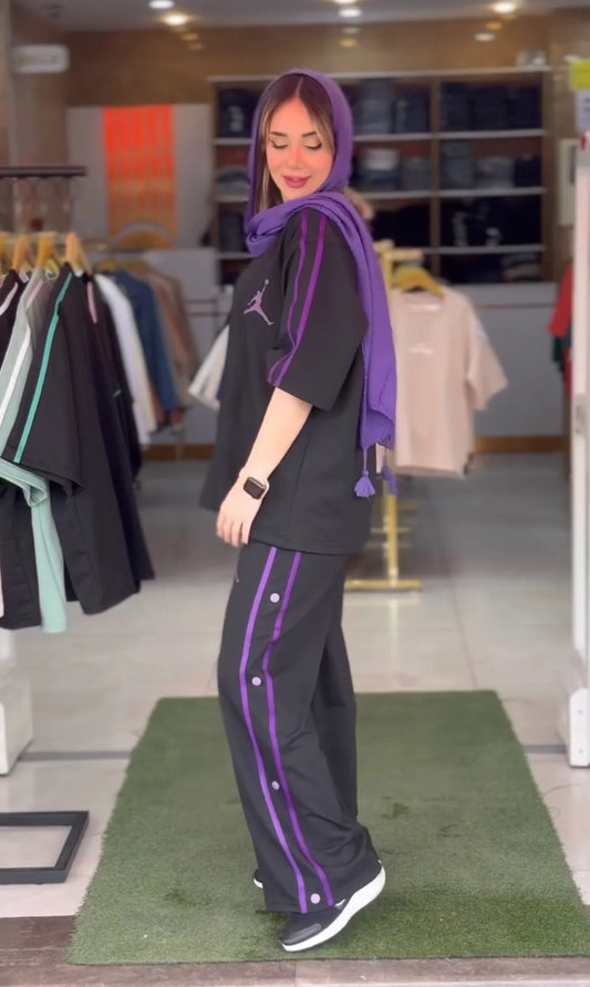 Cc Sides Button Style T-Shirt And Jogger Pant CH 440