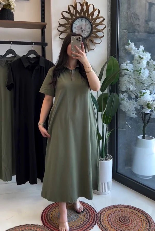 CH 6075 Collar Style Long Top -CLEVERCLOTHER