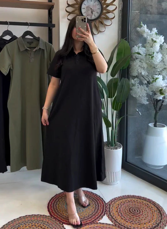 CH 6075 Collar Style Long Top -CLEVERCLOTHER