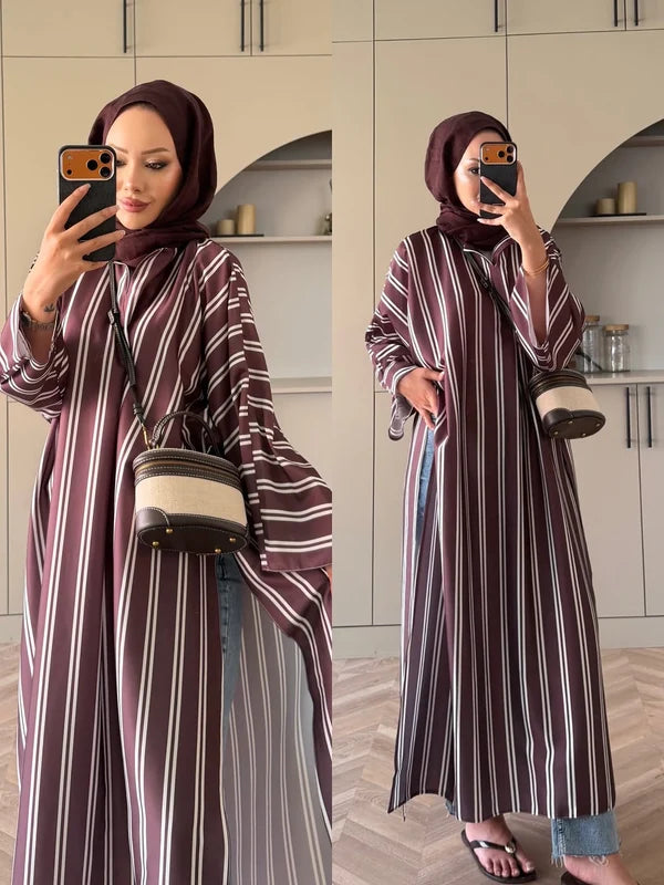 CH - 6119 - Striped Silk Outfit |CLEVERCLOTHER