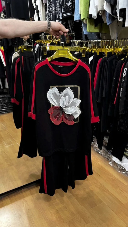 CH - 6070 - Scarlet Noir Printed Co-ord Set |CLEVERCLOTHER