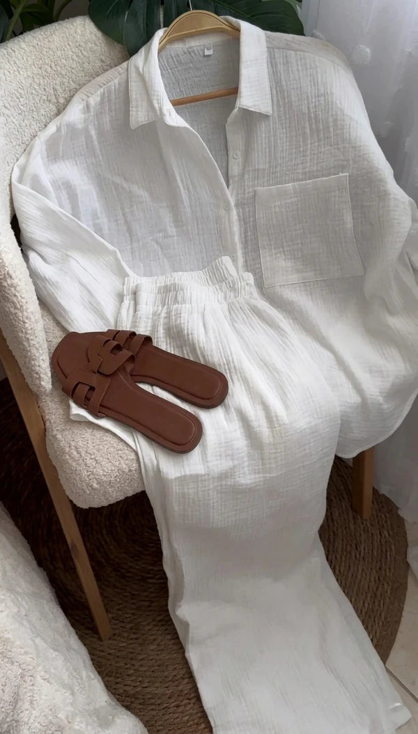 CH - 6047 - Elegant Relaxed Co-Ord Set |Cleverclother