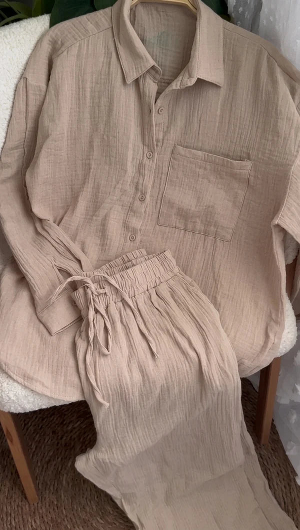 CH - 6047 - Elegant Relaxed Co-Ord Set |Cleverclother