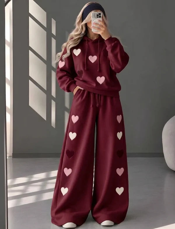 CH - 6131 - Heart Printed Co-ord Set |Cleverclother