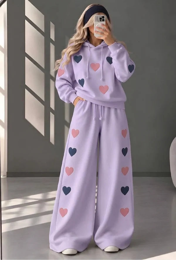 CH - 6131 - Heart Printed Co-ord Set |Cleverclother