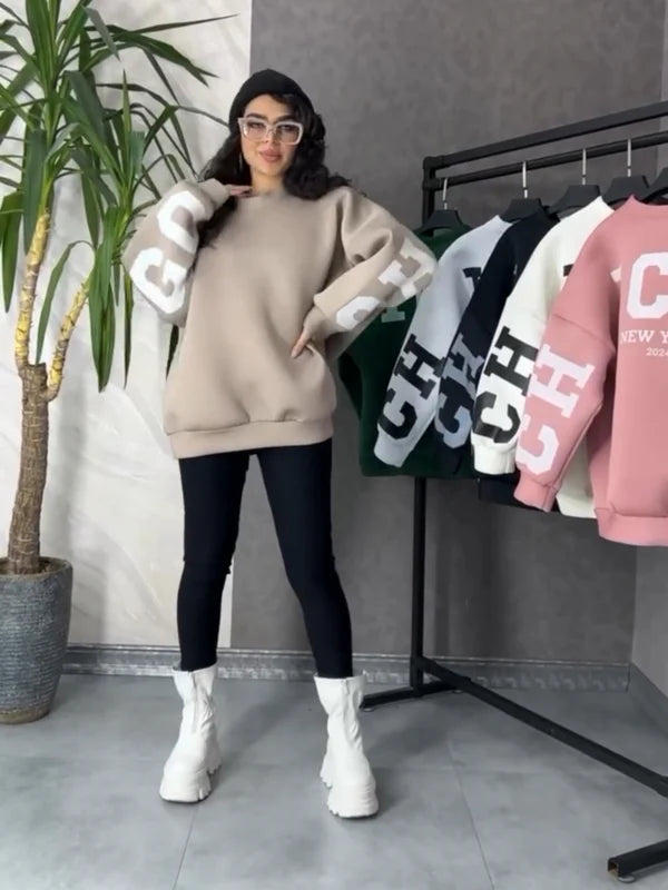 Ch # 501 Chicago Drop Shoulder Winter Fleece SweatShirt