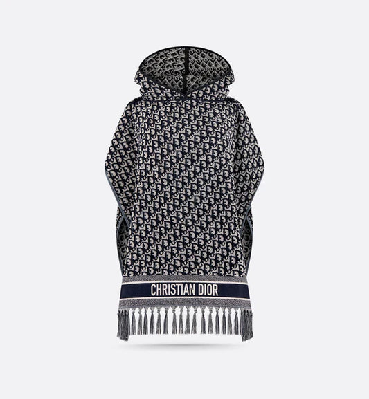 Ch 530 Printed poncho style hooded fleece cape shawl