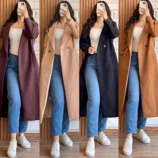 Cc Long Fleece Trench Coat For Women's LY 0023