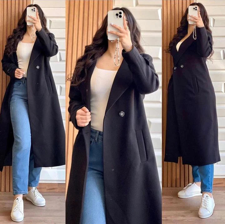 Cc Long Fleece Trench Coat For Women's LY 0023