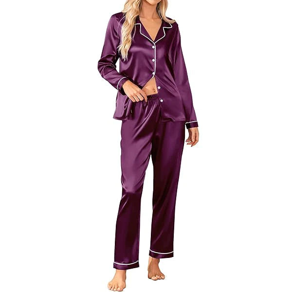 Pjs Silk Full Sleeves Nightwear