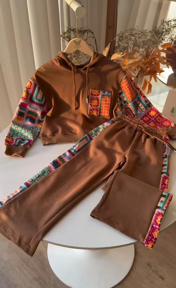 CH-597 Ethnic Print Fleece Co-ord Set For Women’s -CLEVERCLOTHER