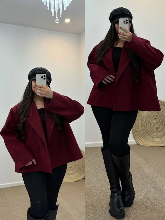 CH - 581 Heritage Double Button Fleece Coat - CleverClother
