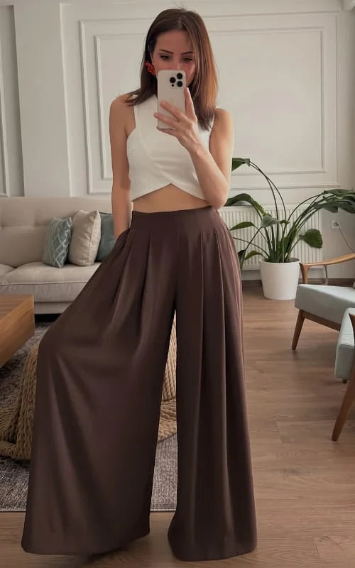 CH - 6065 - Chic Aura Pleated Trouser |CLEVERCLOTHER