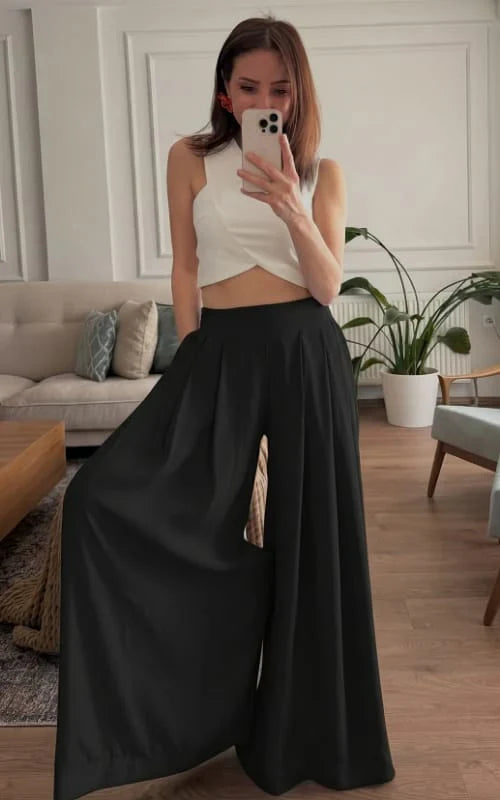 CH - 6065 - Chic Aura Pleated Trouser |CLEVERCLOTHER