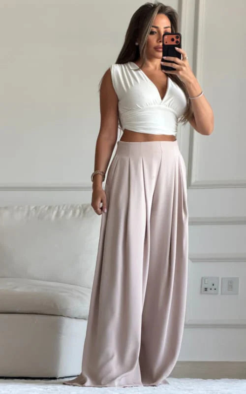 CH - 6065 - Chic Aura Pleated Trouser |CLEVERCLOTHER