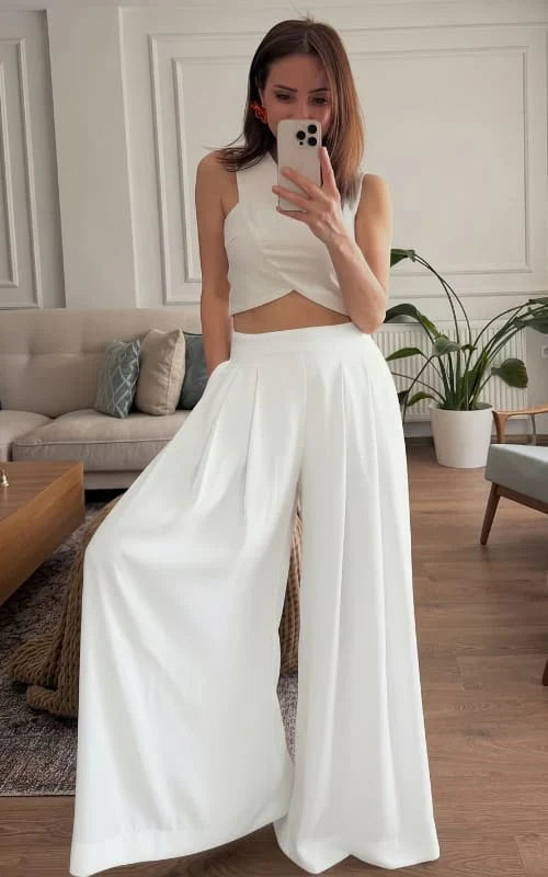 CH - 6065 - Chic Aura Pleated Trouser |CLEVERCLOTHER