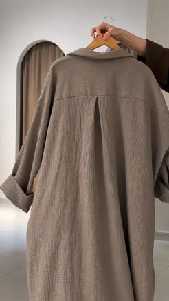 Ch 6109 Dune Drape Tunic Overseized Shirt Cleverclother