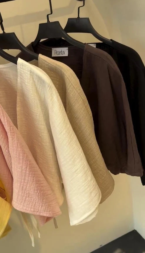 CH 6118 Blush Linen-Style Shirt --  CLEVERCLOTHER