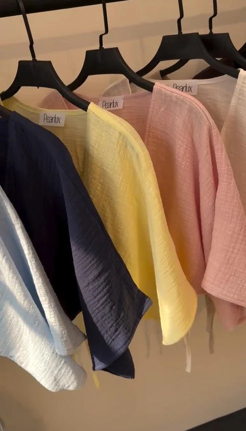 CH 6118 Blush Linen-Style Shirt --  CLEVERCLOTHER