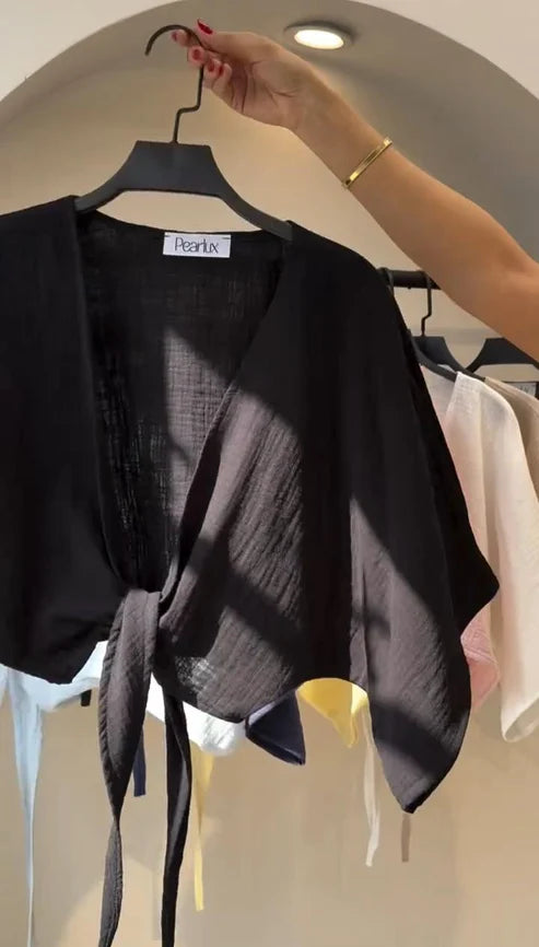 CH 6118 Blush Linen-Style Shirt --  CLEVERCLOTHER