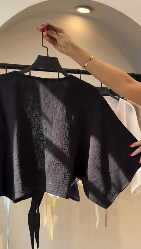 CH 6118 Blush Linen-Style Shirt --  CLEVERCLOTHER