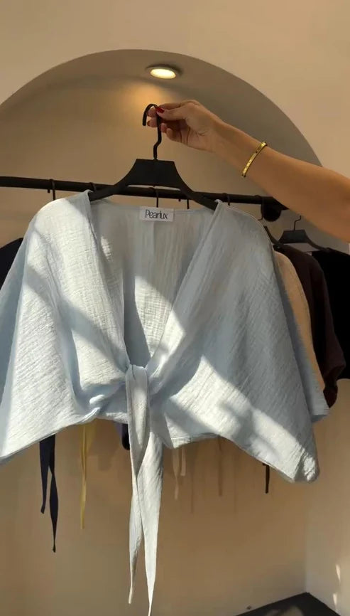 CH 6118 Blush Linen-Style Shirt --  CLEVERCLOTHER