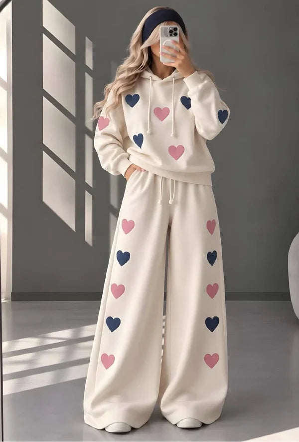 CH - 6131 - Heart Printed Co-ord Set |Cleverclother