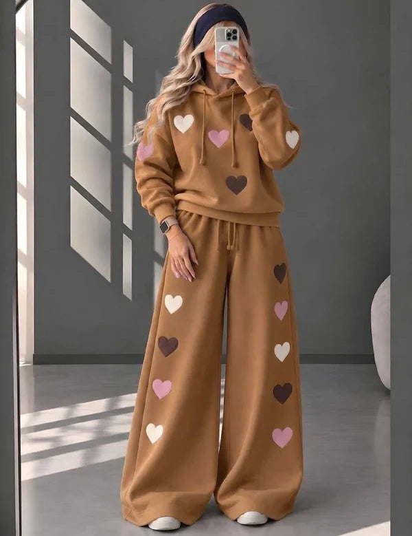 CH - 6131 - Heart Printed Co-ord Set |Cleverclother